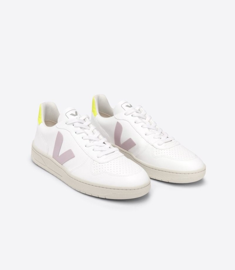 Veja V-10 CWL Sneakers Dames Wit Paars | EJ2XB2