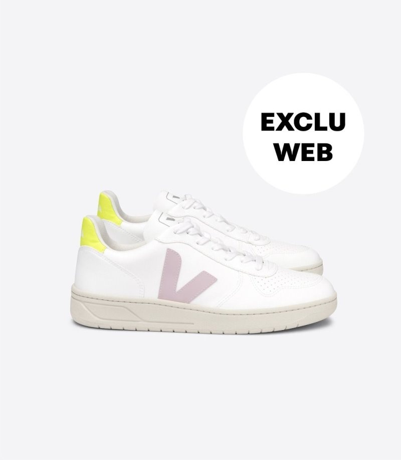 Veja V-10 CWL Sneakers Dames Wit Paars | EJ2XB2