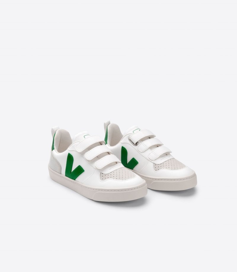 Veja V-10 CWL Sneakers Kinderen Wit Groen | MAR-7743