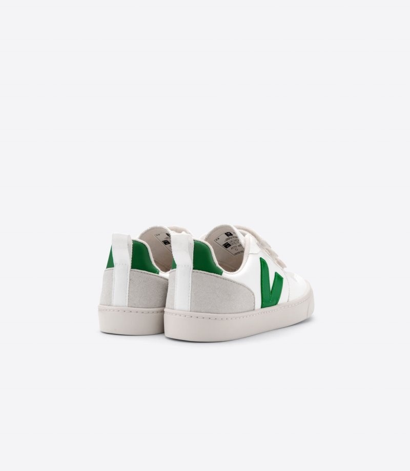 Veja V-10 CWL Sneakers Kinderen Wit Groen | MAR-7743