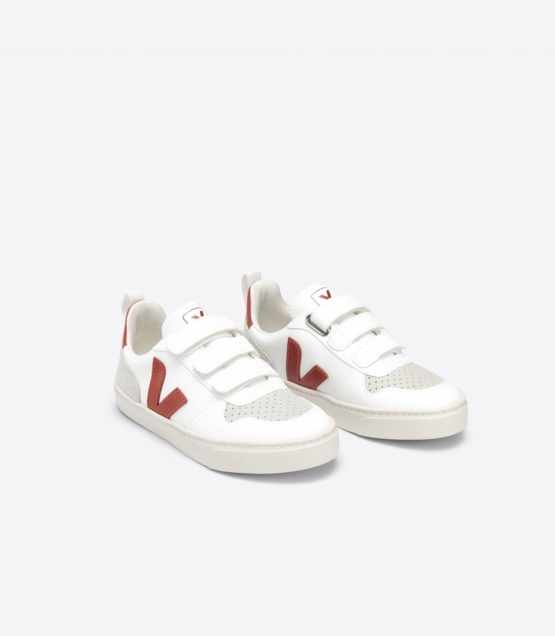 Veja V-10 CWL Sneakers Kinderen Wit Rood | LCO-4777