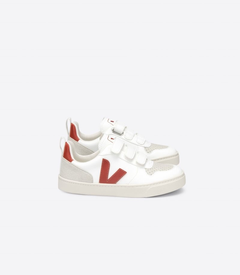 Veja V-10 CWL Sneakers Kinderen Wit Rood | LCO-4777