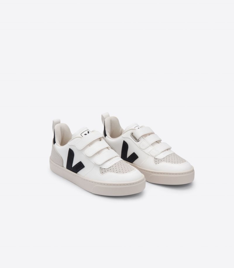 Veja V-10 CWL Sneakers Kinderen Wit Zwart | SME-8578