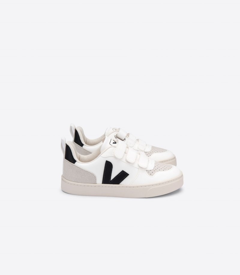 Veja V-10 CWL Sneakers Kinderen Wit Zwart | SME-8578