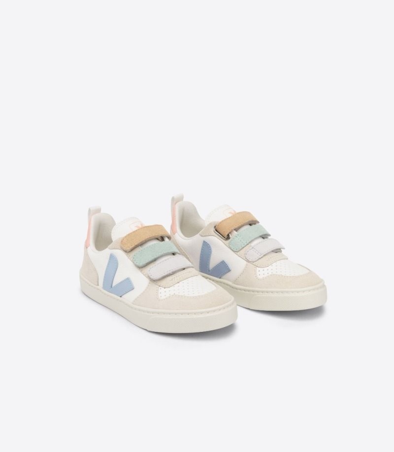 Veja V-10 Chromefree Sneakers Kinderen Wit Blauw | TFW-3227