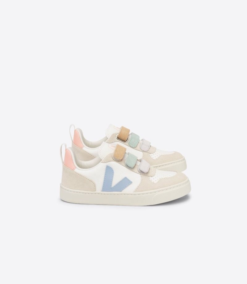 Veja V-10 Chromefree Sneakers Kinderen Wit Blauw | TFW-3227