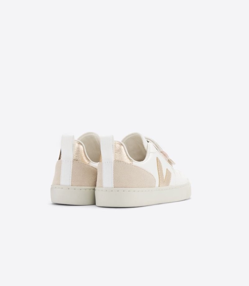 Veja V-10 Chromefree Sneakers Kinderen Wit Goud | UJC-6963