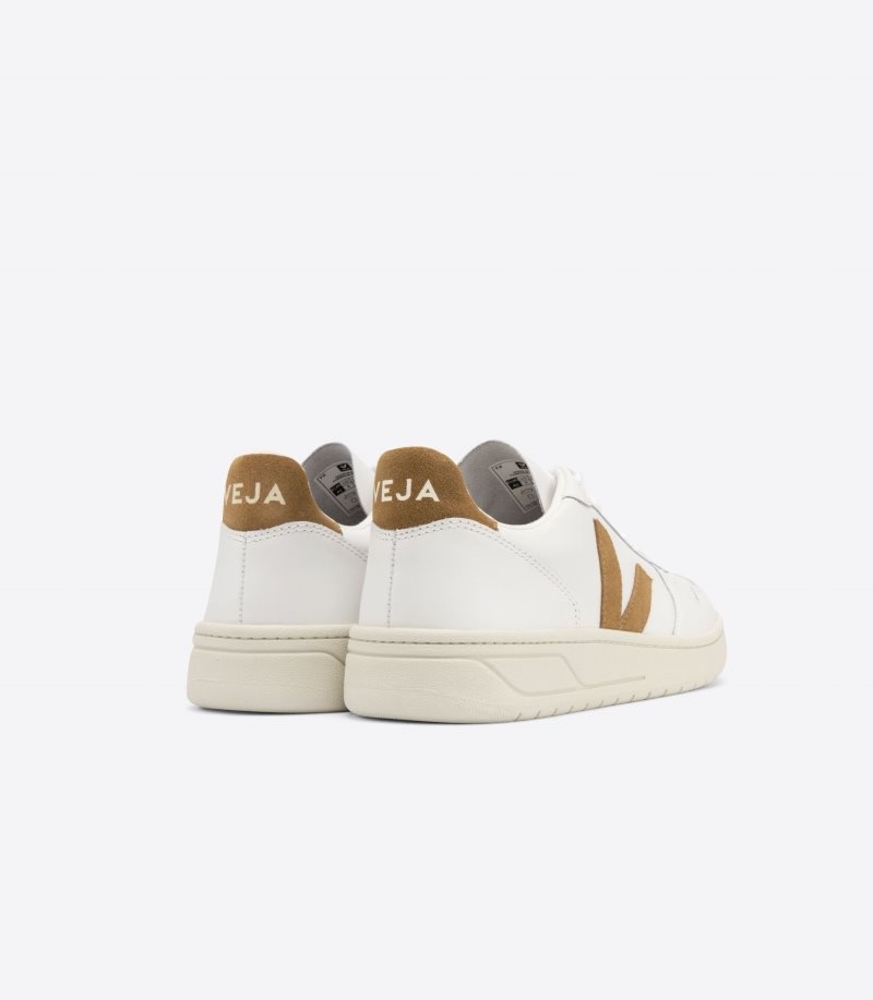 Veja V-10 Leren Sneakers Dames Wit Bruin | 3WZXXA