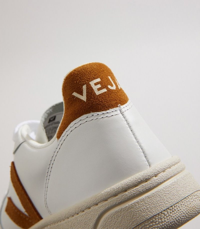 Veja V-10 Leren Sneakers Dames Wit Bruin | 3WZXXA