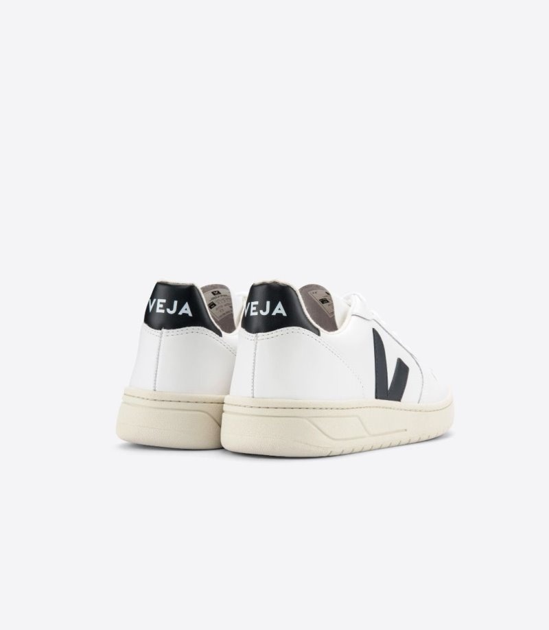 Veja V-10 Leren Sneakers Dames Wit Zwart | NQ5MRA