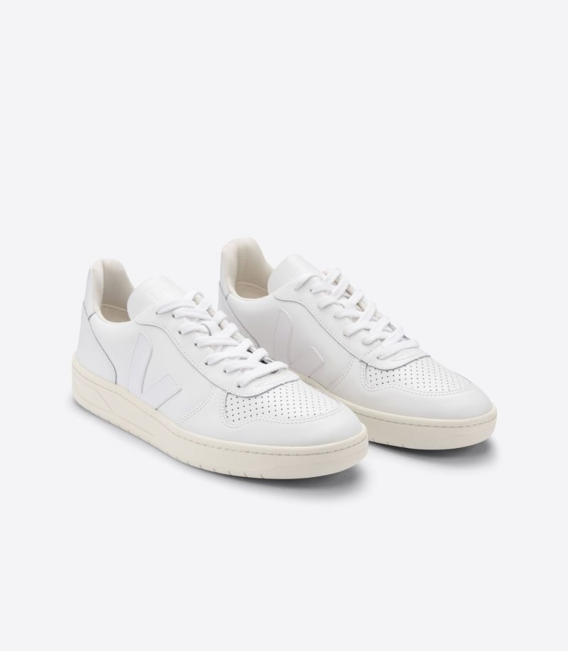 Veja V-10 Leren Sneakers Heren Wit | D6LVFK