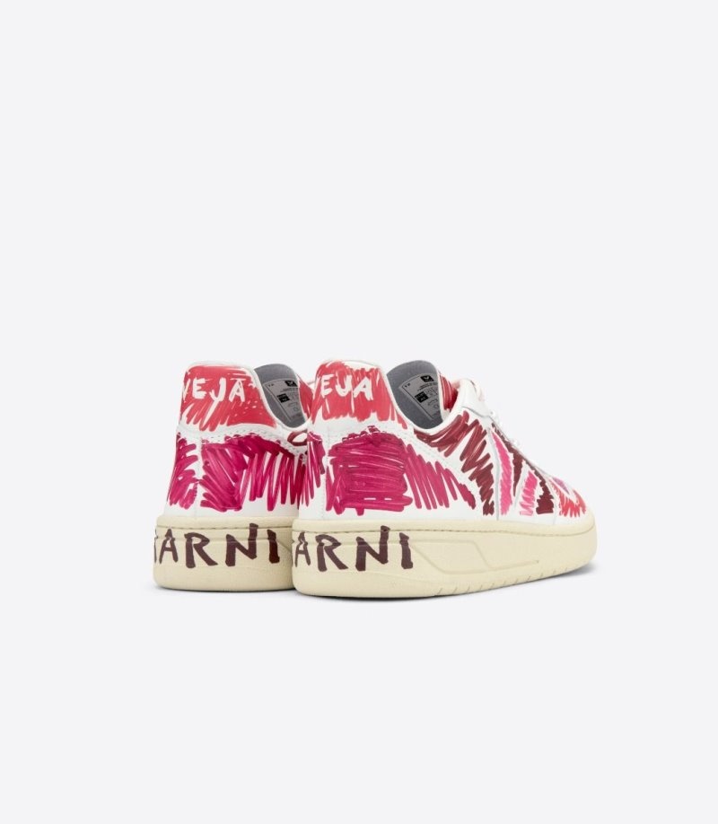 Veja V-10 Leren Veja X Marni Sneakers Heren Bordeaux Roze Wit | 11LW6P