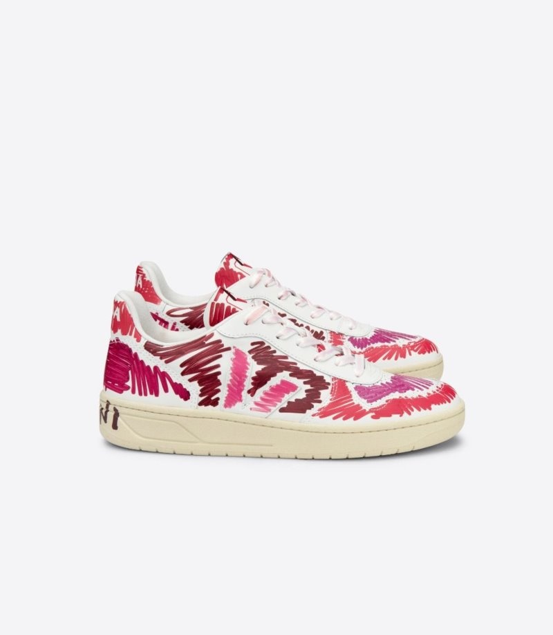 Veja V-10 Leren Veja X Marni Sneakers Heren Bordeaux Roze Wit | 11LW6P