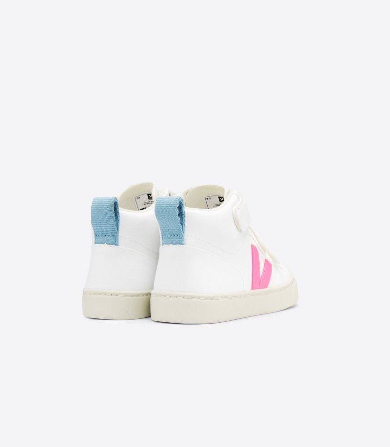 Veja V-10 Mid CWL Sneakers Kinderen Wit Roze | LZH-8321