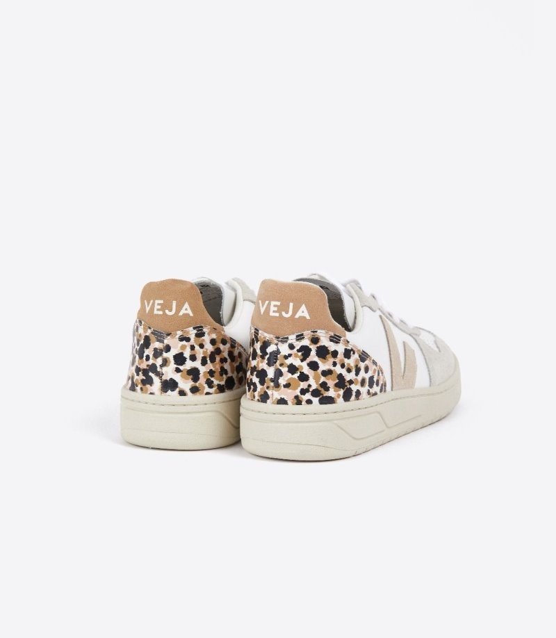 Veja V-10 Sneakers Dames Wit Leopard | 3TP6C2