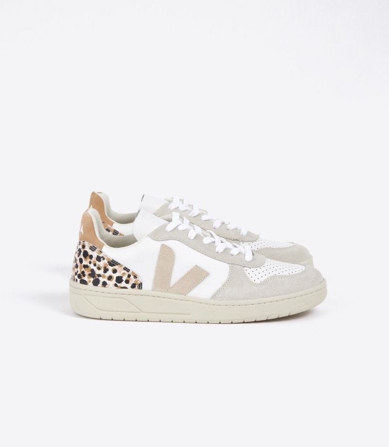 Veja V-10 Sneakers Dames Wit Leopard | 3TP6C2