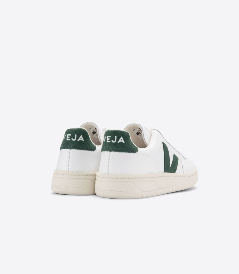 Veja V-12 Leren Sneakers Dames Wit Groen | H3OF8B