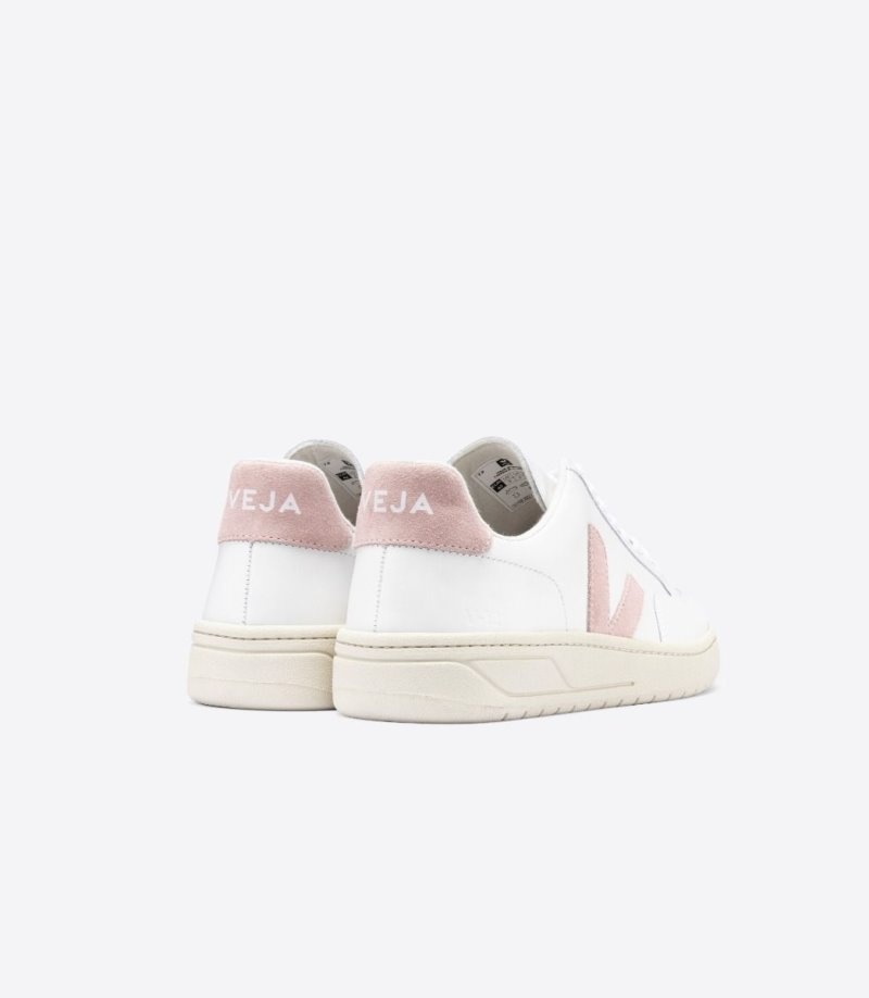 Veja V-12 Leren Sneakers Dames Wit Roze | MDYP0Q