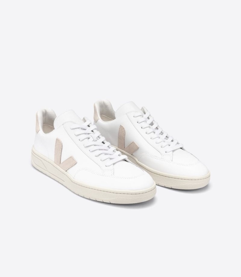 Veja V-12 Leren Sneakers Heren Wit Beige | CQTQAD