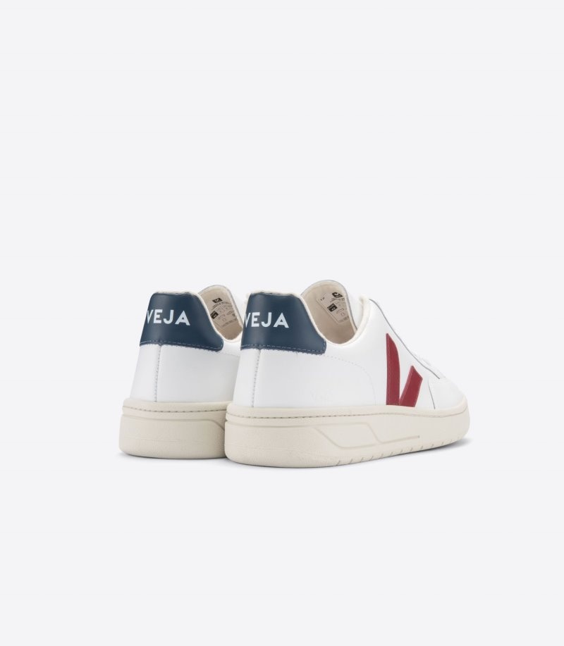 Veja V-12 Leren Sneakers Heren Wit Bordeaux | M5B6AK