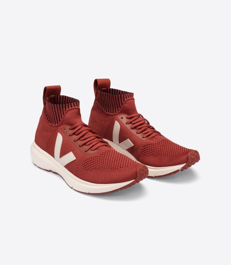 Veja V-knit Veja X Rick Owens Mid Sneakers Dames Rood | ZQY7U1