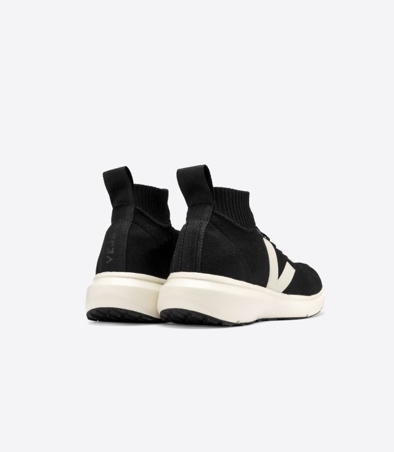 Veja V-knit Veja X Rick Owens Mid Sneakers Heren Zwart Wit | XCRGYQ