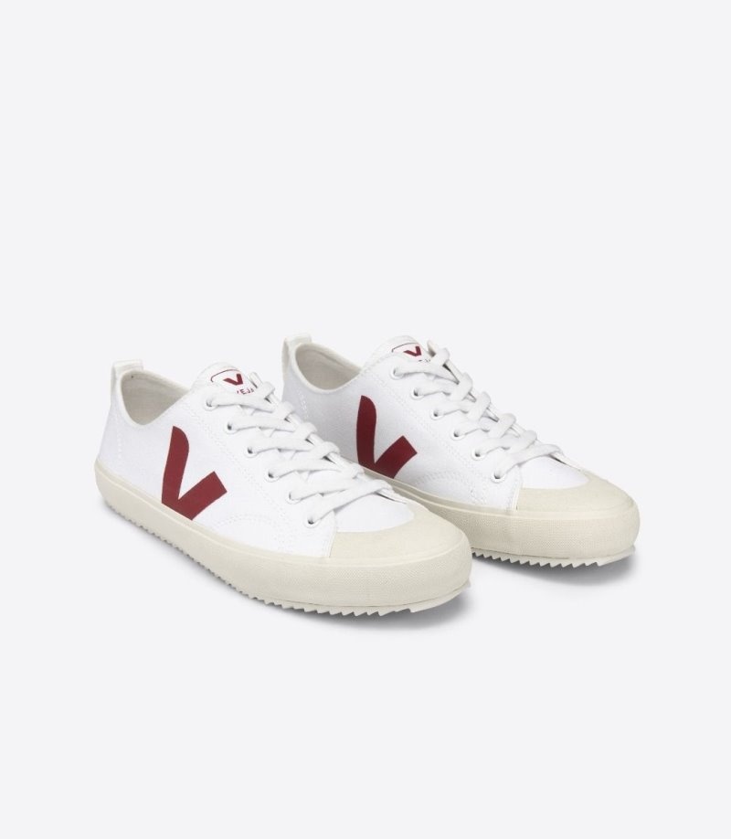 Veja Vstore Nova Canvas Sneakers Dames Wit Bordeaux | KCJ-0069