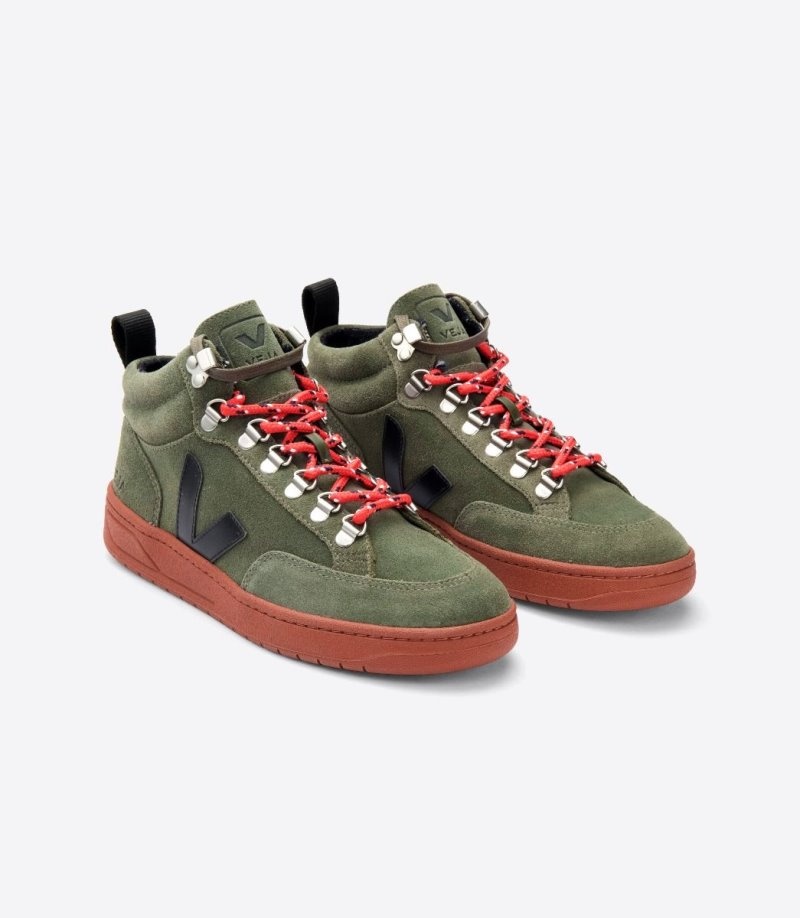 Veja Vstore Roraima Sneakers Heren Olijfgroen Zwart Rood | LJQ1B1