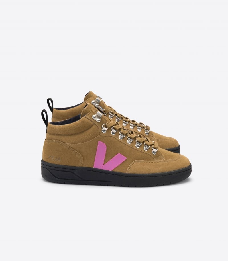 Veja Vstore Roraima Suede Sneakers Dames Bruin Roze | YQHZ62